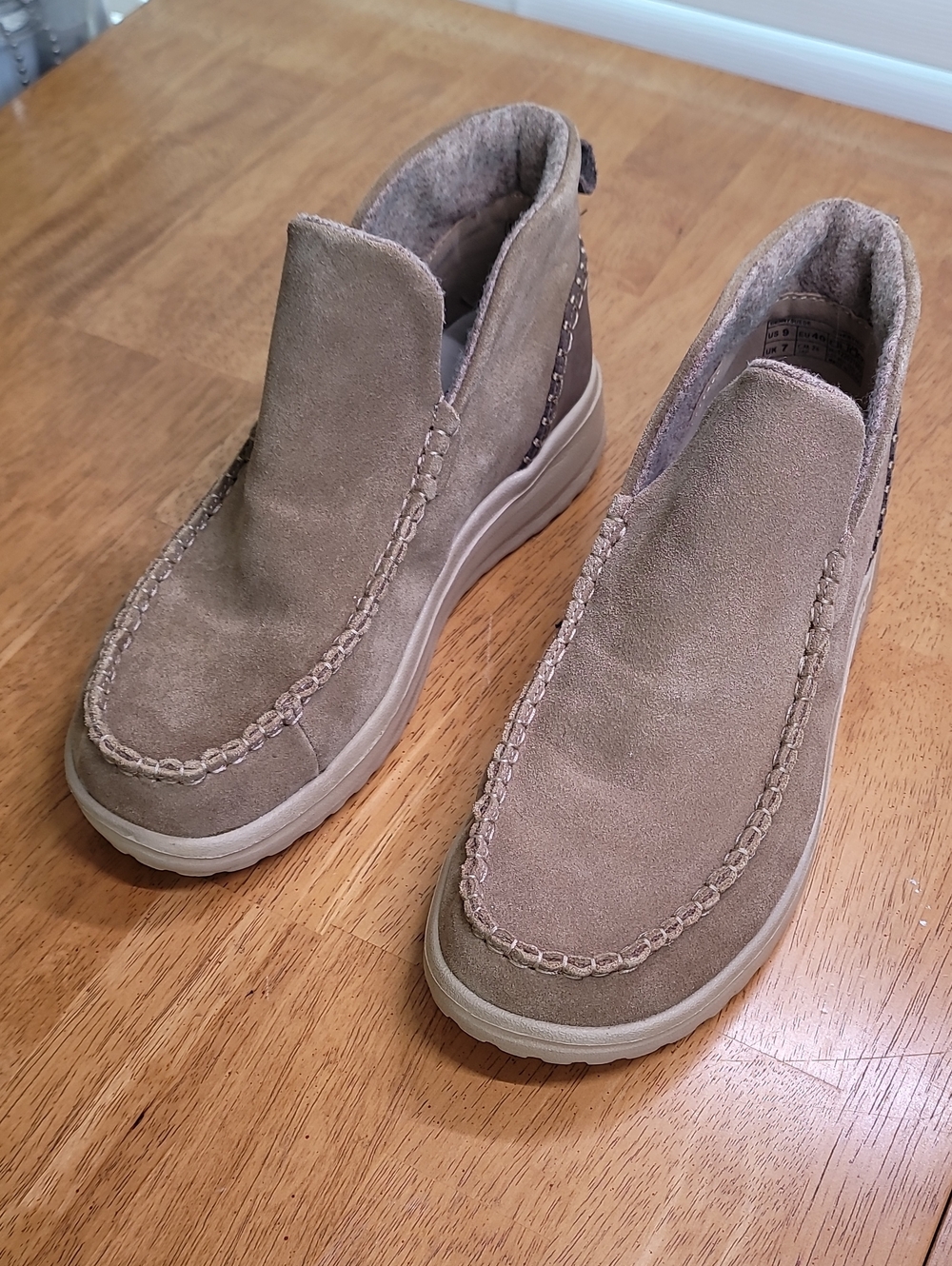 Hey Dude Suede Ankle Booties in Taupe
